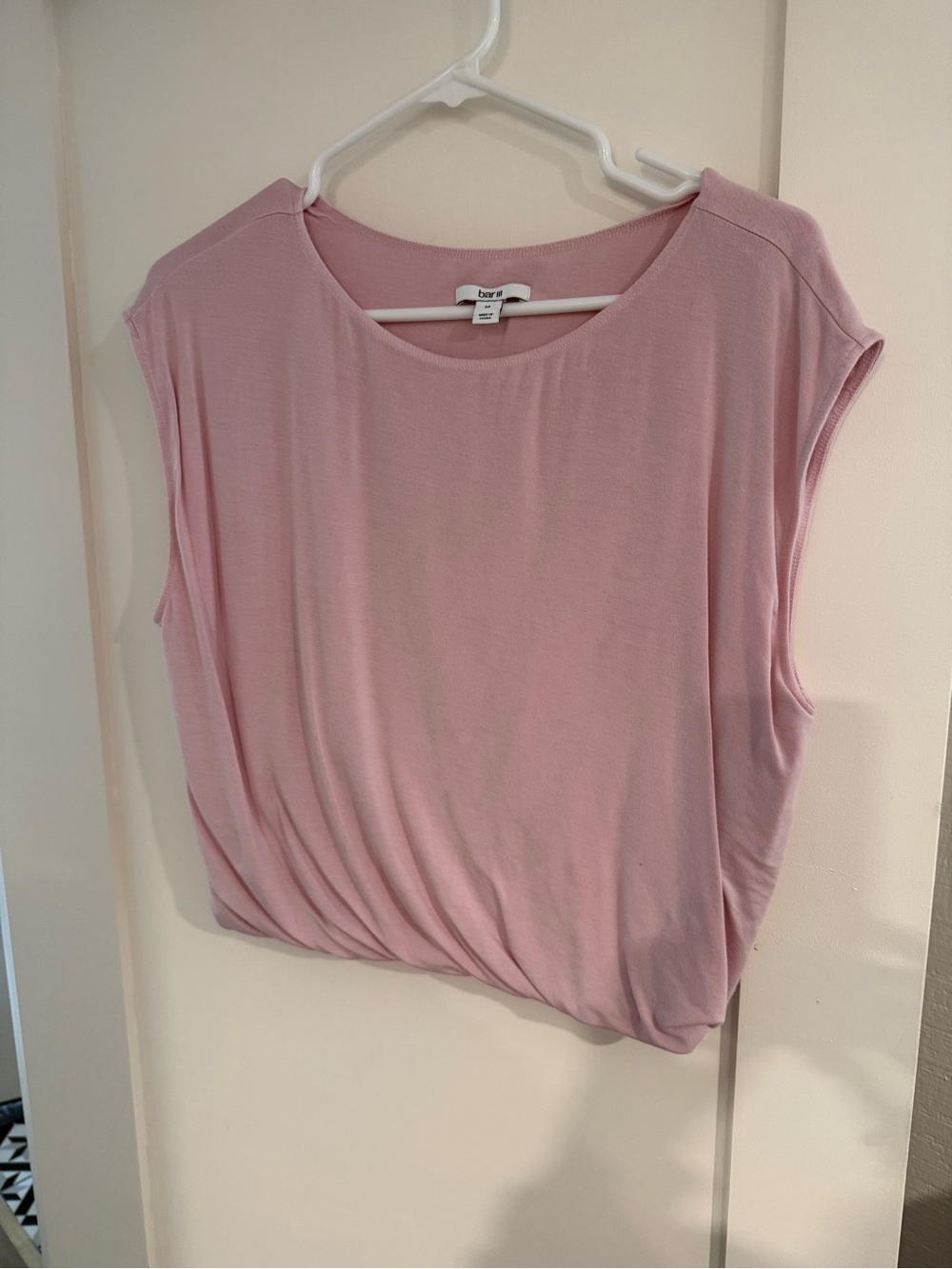 Bar III Blush Pink Gathered Hem Tank
